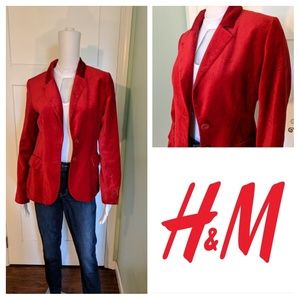 H&M Red Velvet Blazer